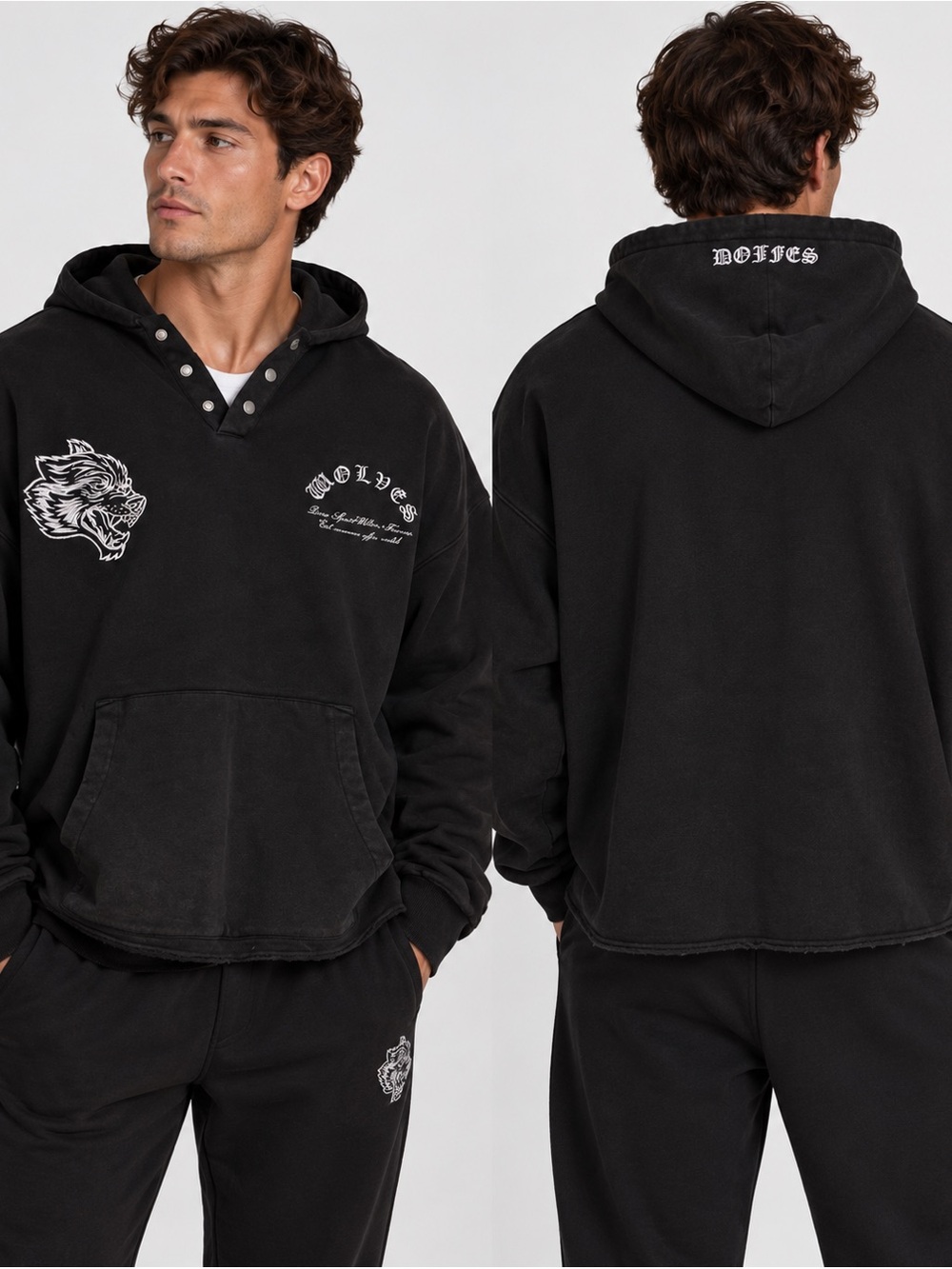 #1040 Darc Sport The Way Lemmy Snap Placket Hoodie M Black NWT 178/1000